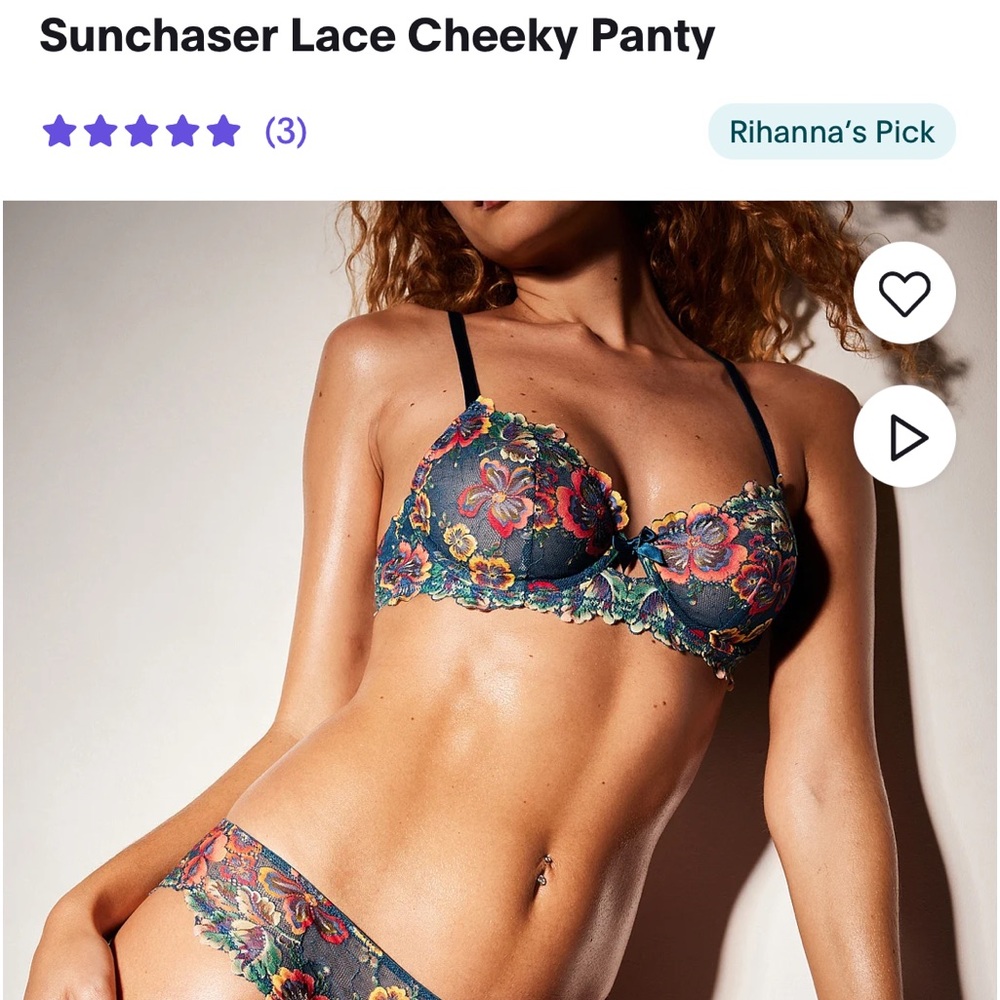 Savage X Fenty Bawdy Blue Sunchaser Lace Bra